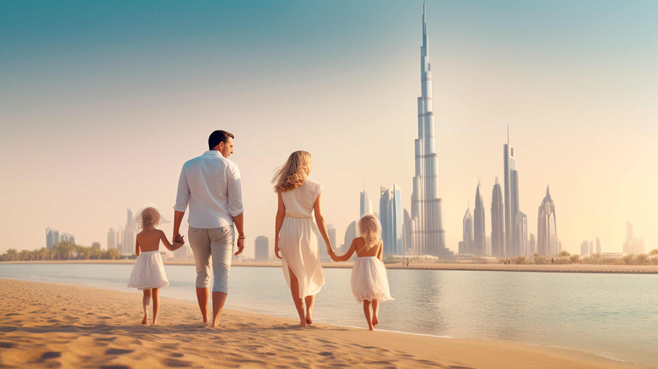 family in the dubai city